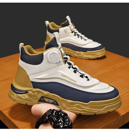 Mens Mesh Breathable Thick Sole Casual Shoes Lace Up