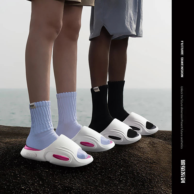 Shock Absorption Summer Slippers for Men & Women EVA Soft Bottom Thick Sole Indoor/Outdoor Slides Beach Casual Shoes Comfortable