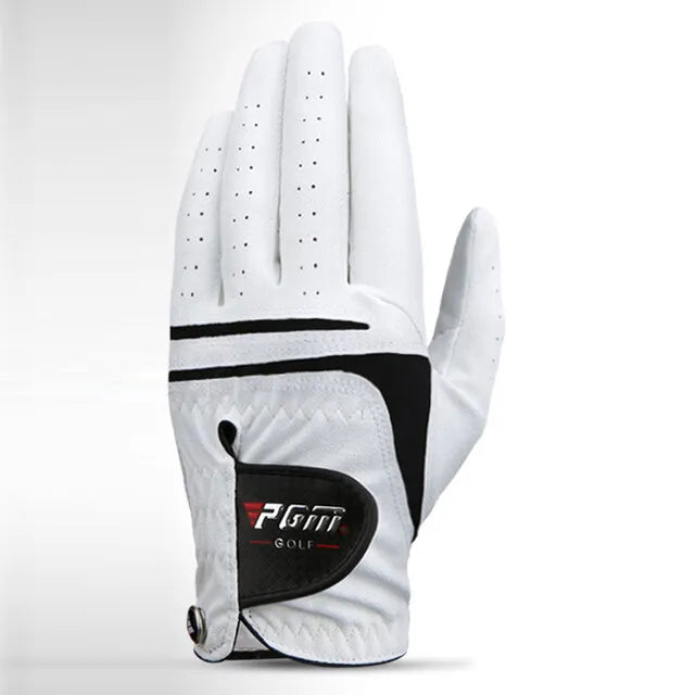 PGM Men Golf  Gloves White Breathable Kid-lambskin Genuine Leather Sport Hand Glove Wear Single Left Right Handed Batting ST022