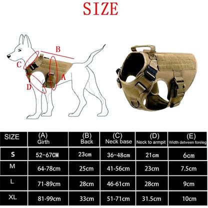 Tactical Military Nylon Dog Harness And Leash Set For All Breeds