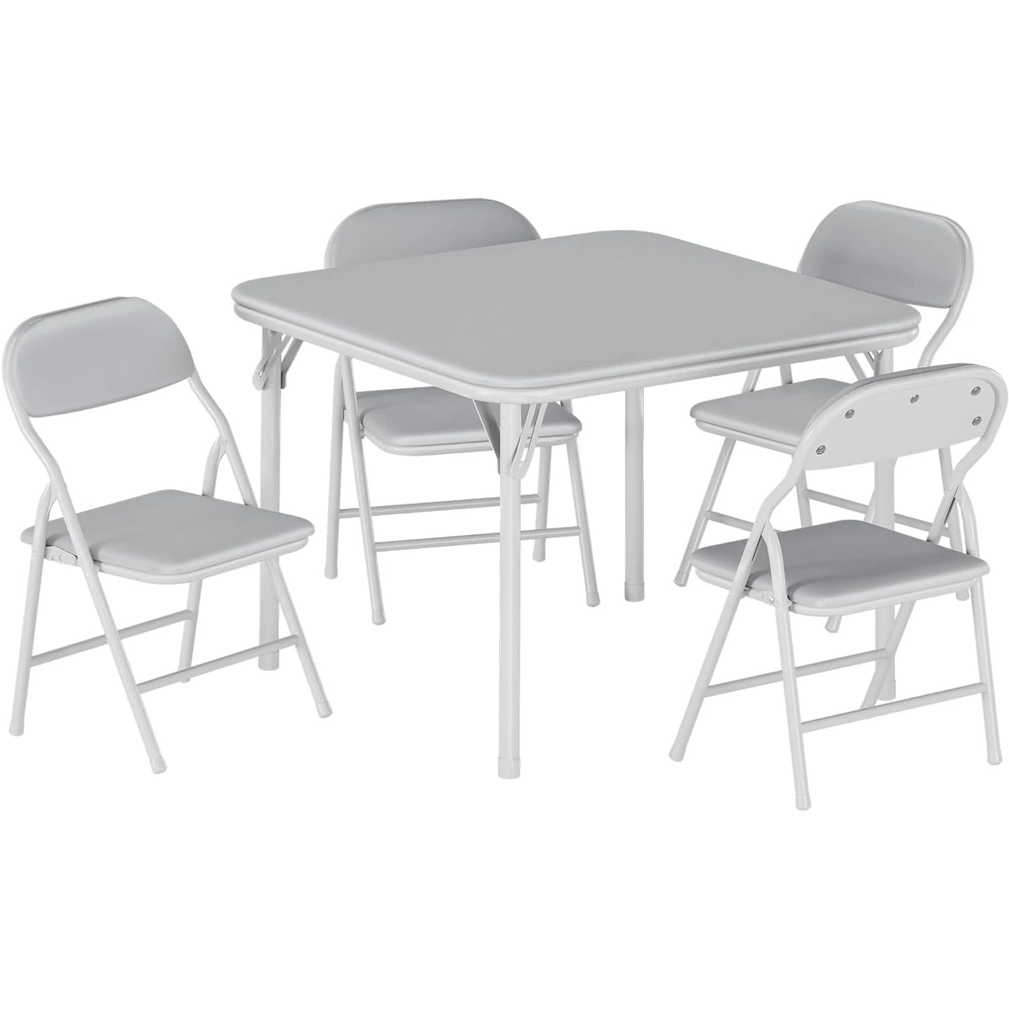 5-Piece Kids Folding Table and Chairs Set, Toddlers Children's Activity Table and Chairs Set for Dining Room, Daycare, Classroom
