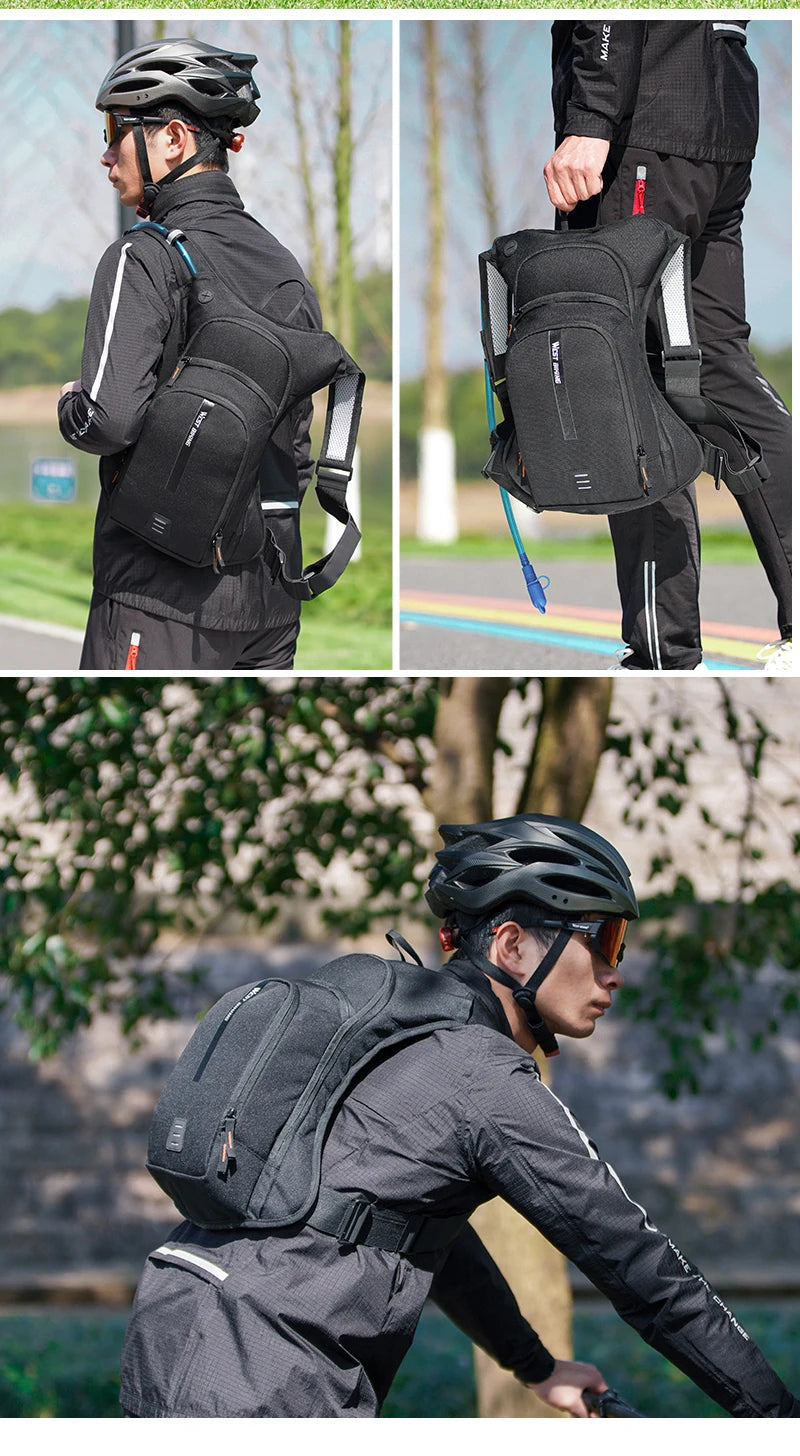 WEST BIKING 10L Ultralight Cycling Backpack Ergonomic Strap MTB Road Bicycle Bag With Water Bag Outdoor Hiking Climbing Bag