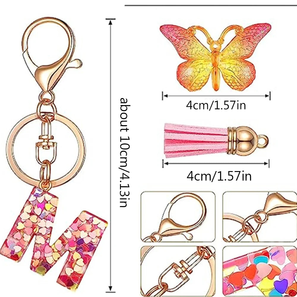 Trendy A-Z Letter Keychain – Car Key Ring & Party Gift Jewelry for Women