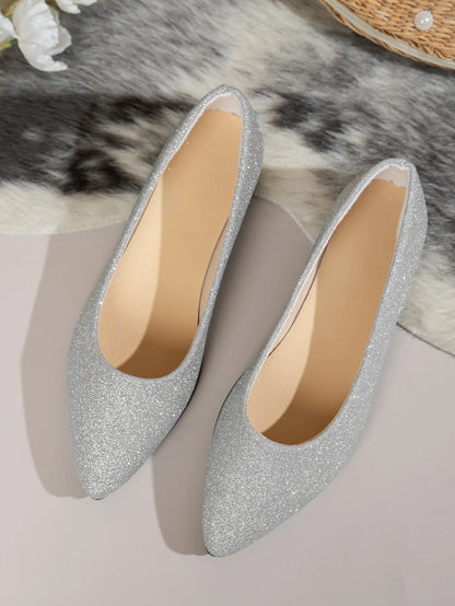 Women's Pointed Toe Flat Ballerina Shoes Slip On Casual