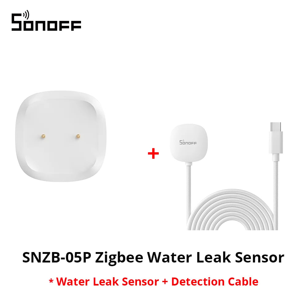 SONOFF SNZB-05P Zigbee 3.0 Water Leak Sensor Leaking and Dripping Detection Real-time Alerts Support Home Assistant Google Alexa