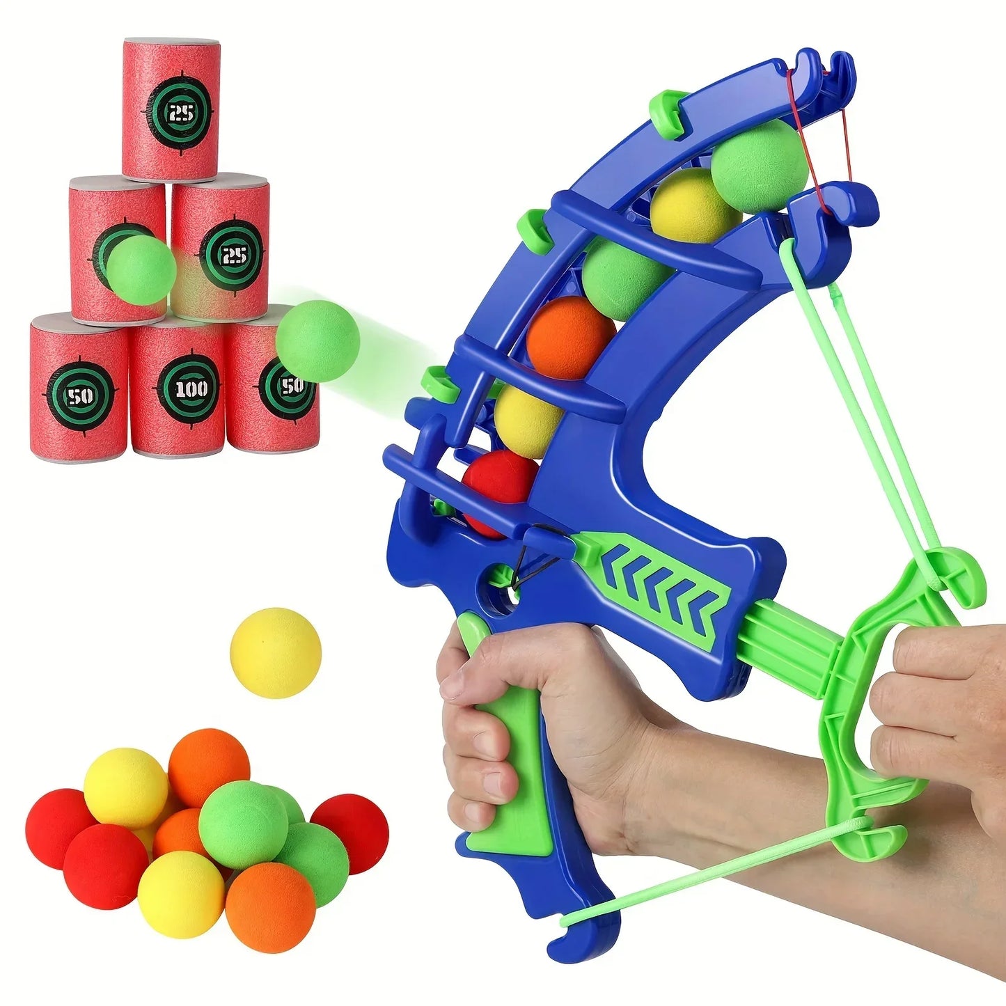 Hot Selling Bow and Arrow Ejection EVA Sponge Ball Target Bucket Sticker Throwing Indoor and Outdoor Children's Shooting Toys