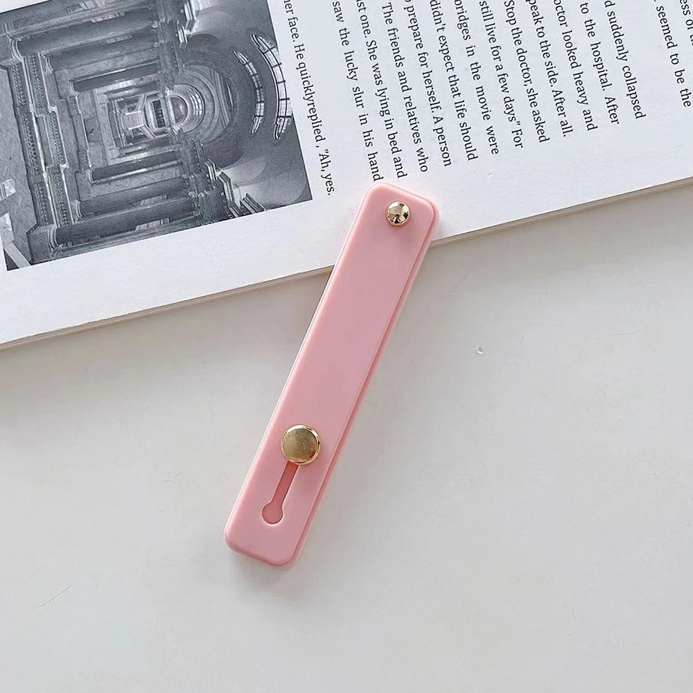 Wrist Band Hand Band Finger Grip Mobile Phone Holder Stand Push Pull Universal Plain Color Phone Socket Holder for iPhone Xiaomi