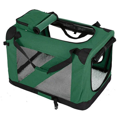 Nylon Car Travel Pet Carrier Folding Cage For Medium And Large Dogs