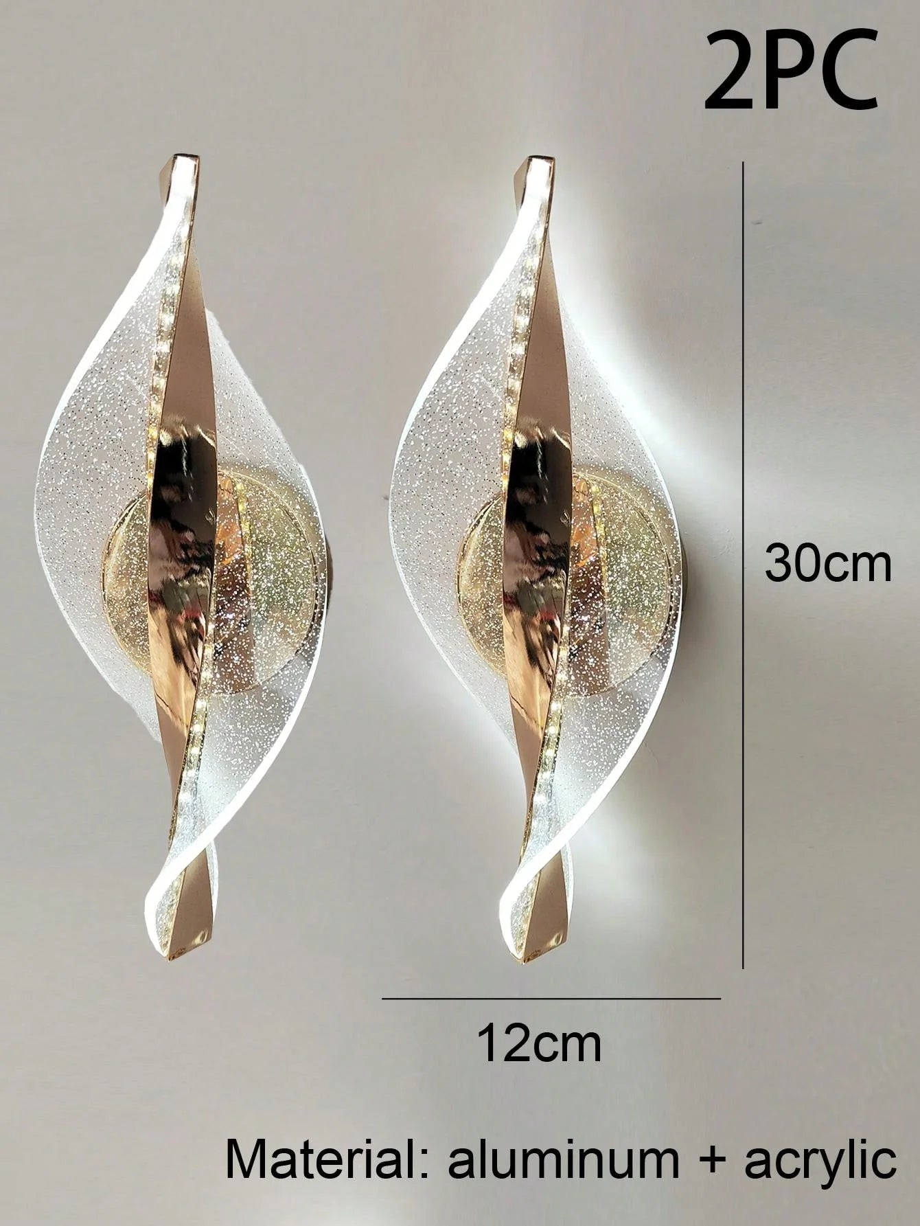 Modern Gold/Black Acrylic LED Wall Light – Bedroom and Living Room Decor