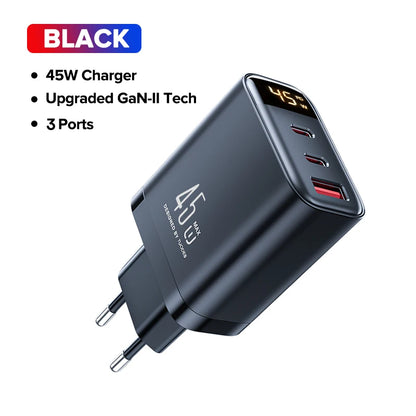 65W GaN USB C Charger With PD PPS QC4.0 Fast Charging