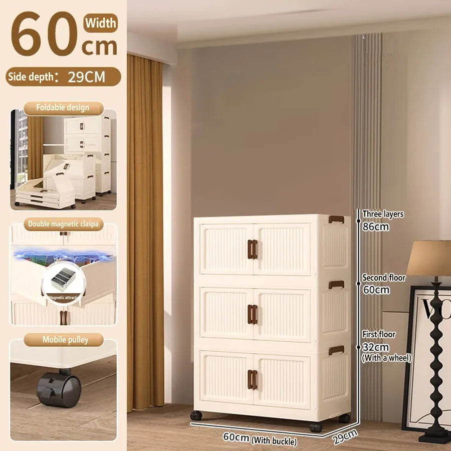 Storage Box, Household Foldable Cabinet, Storage Cabinet for Clothes, Toys, Snacks, Extra-Large Capacity Storage Cabinet, Organizing Box
