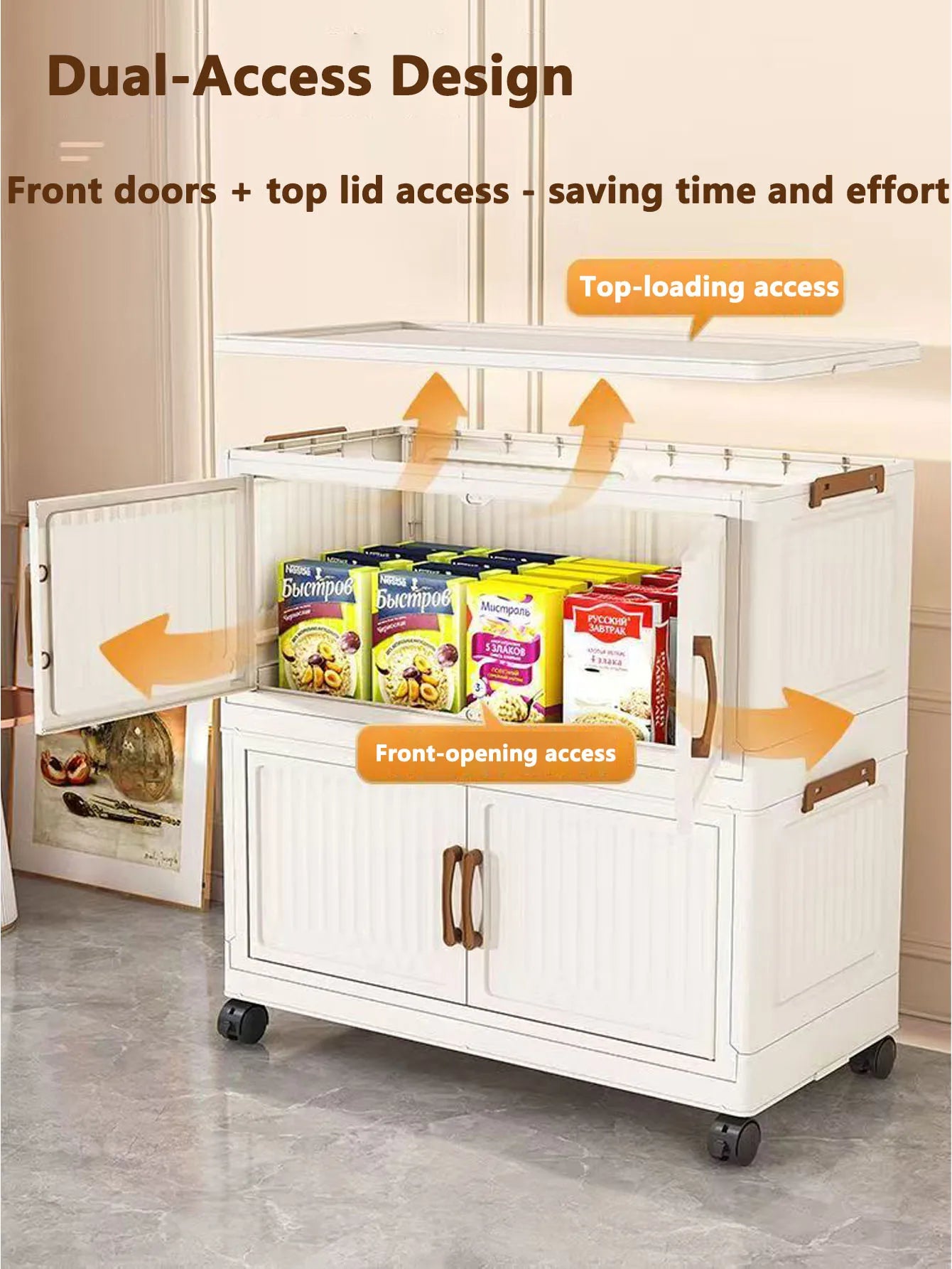 Storage Box, Household Foldable Cabinet, Storage Cabinet for Clothes, Toys, Snacks, Extra-Large Capacity Storage Cabinet, Organizing Box
