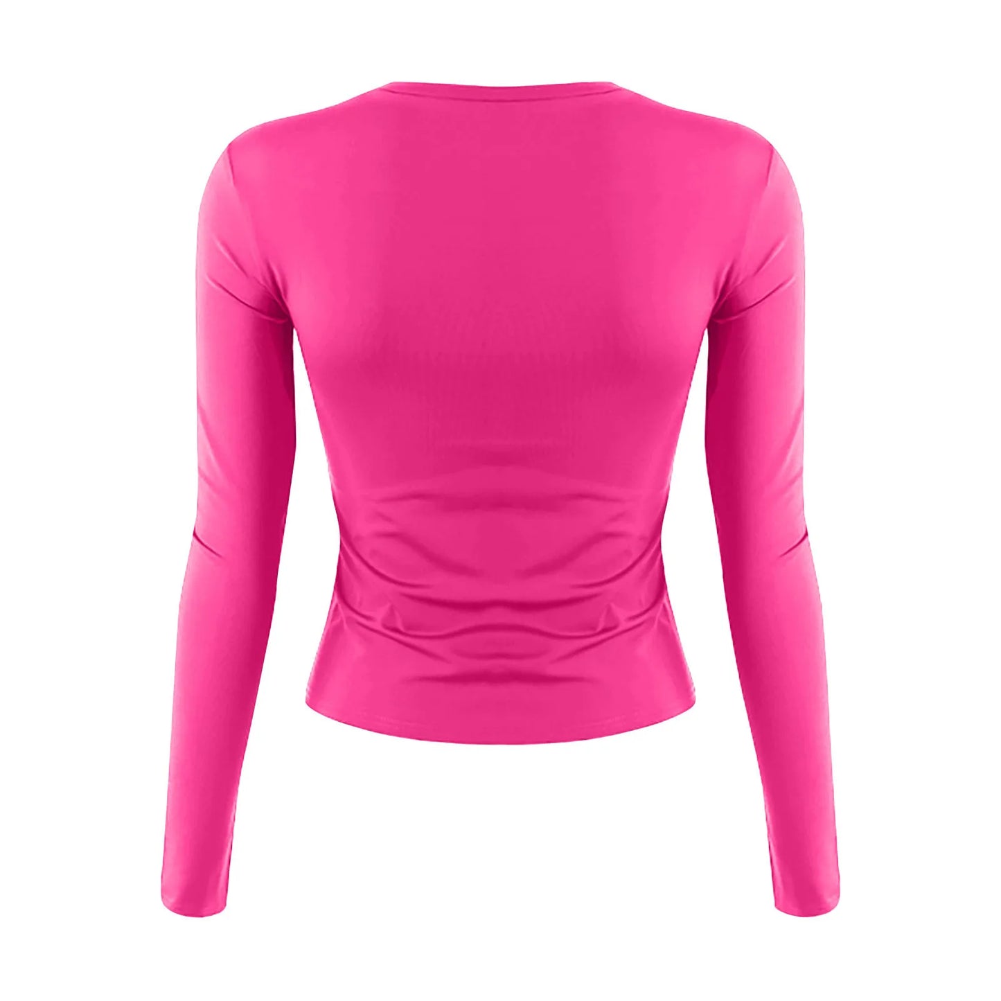 Women’s Cotton O-Neck Long Sleeve Cropped Top