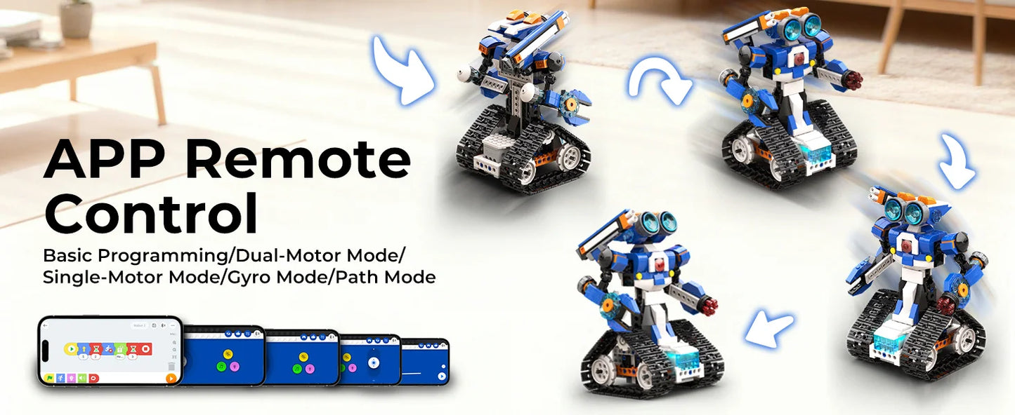 Apitor STEAM Robot Toy 6-in-1 Robot Building Kit for Boys Age 8-12 Remote Control Coding Toys Educational Robotics Gift for Kids