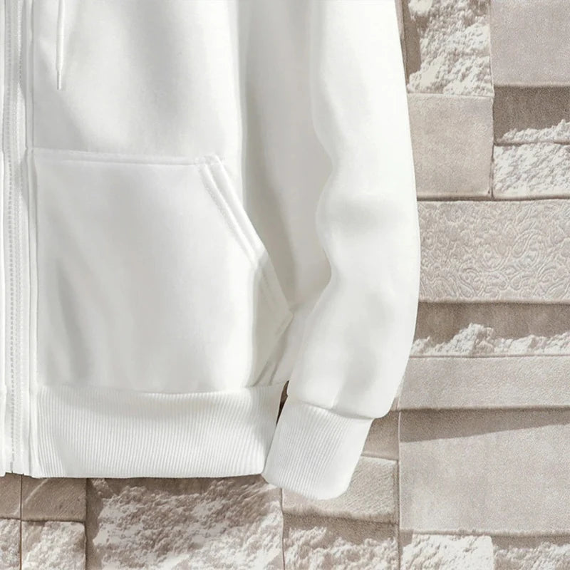 Zipper Hoodies Autumn Winter Men's New Long Sleeve Hooded Sweatshirt Fashion Casual Male Outfit Sportwear Loose Fit Clothes