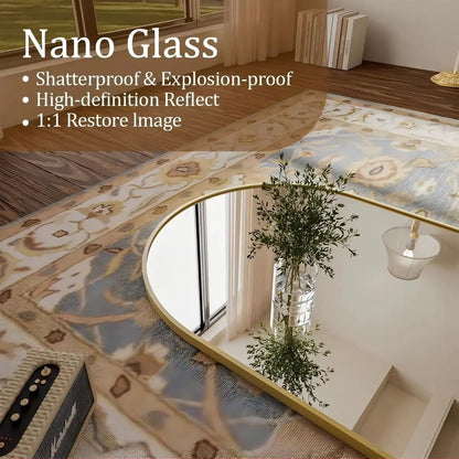 Arched Full Length Floor Mirror 71x26 Glass Modern Minimalist