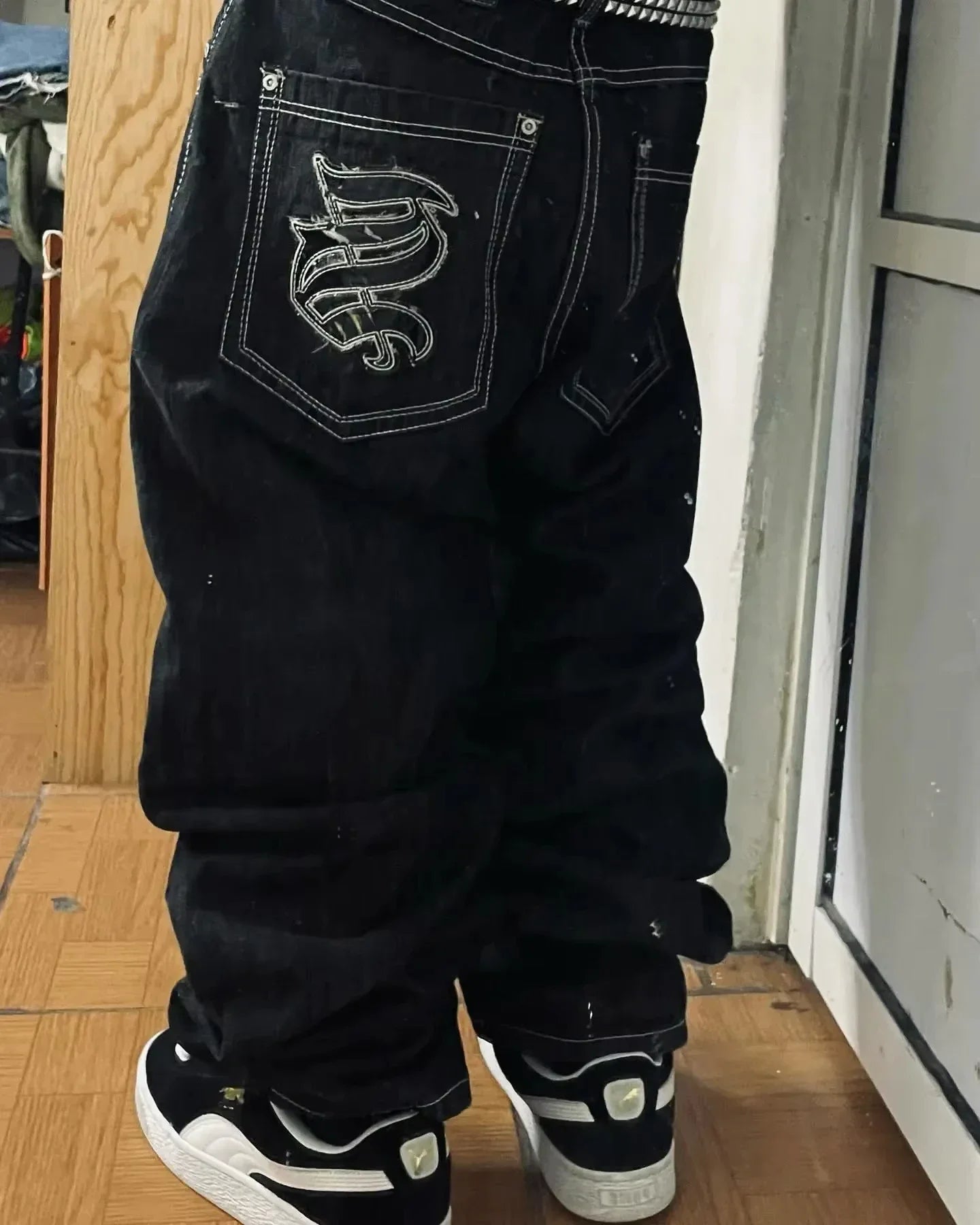 American Fashion Hip Hop Joker Oversized Jeans Women Street Y2K New Clearance Spot Hot Mopping Wide-leg Pants Unisex Loose Jeans