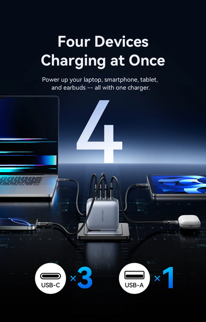 100W GaN USB C Fast Charger With USB PD Quick Charge