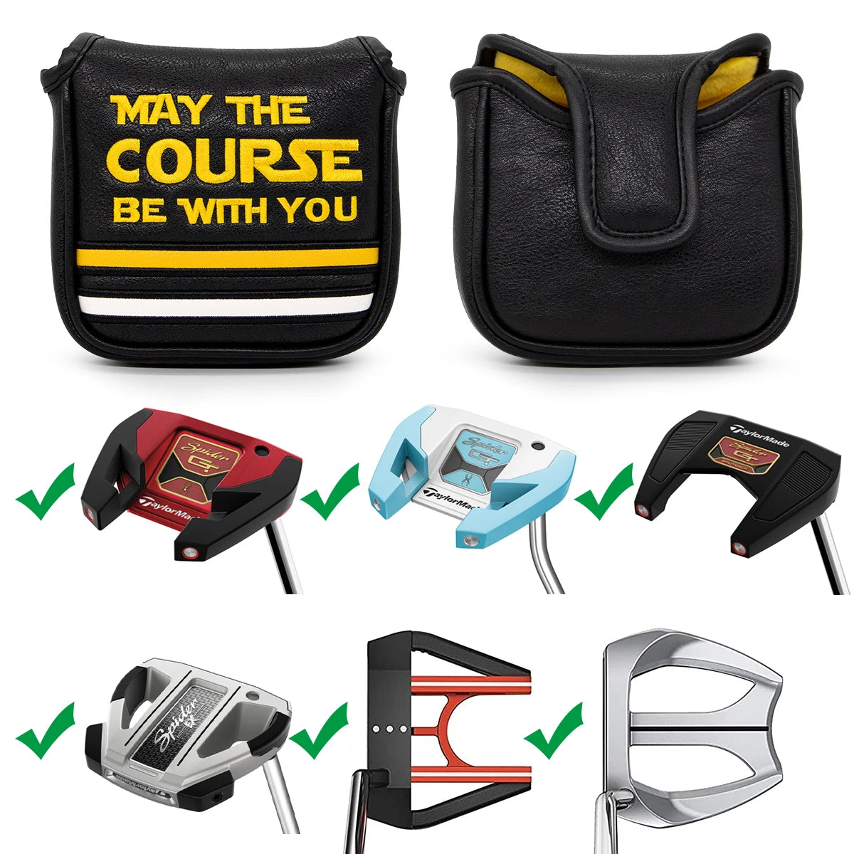 Golf Headcovers Popular Golf Driver Head Cover Embroidery Premium Leather Driver Fairway Wood Hybrid with Number Tags Mallet