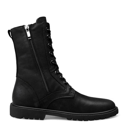 Men's Leather Motorcycle Boots Mid-Calf With Plush Lining