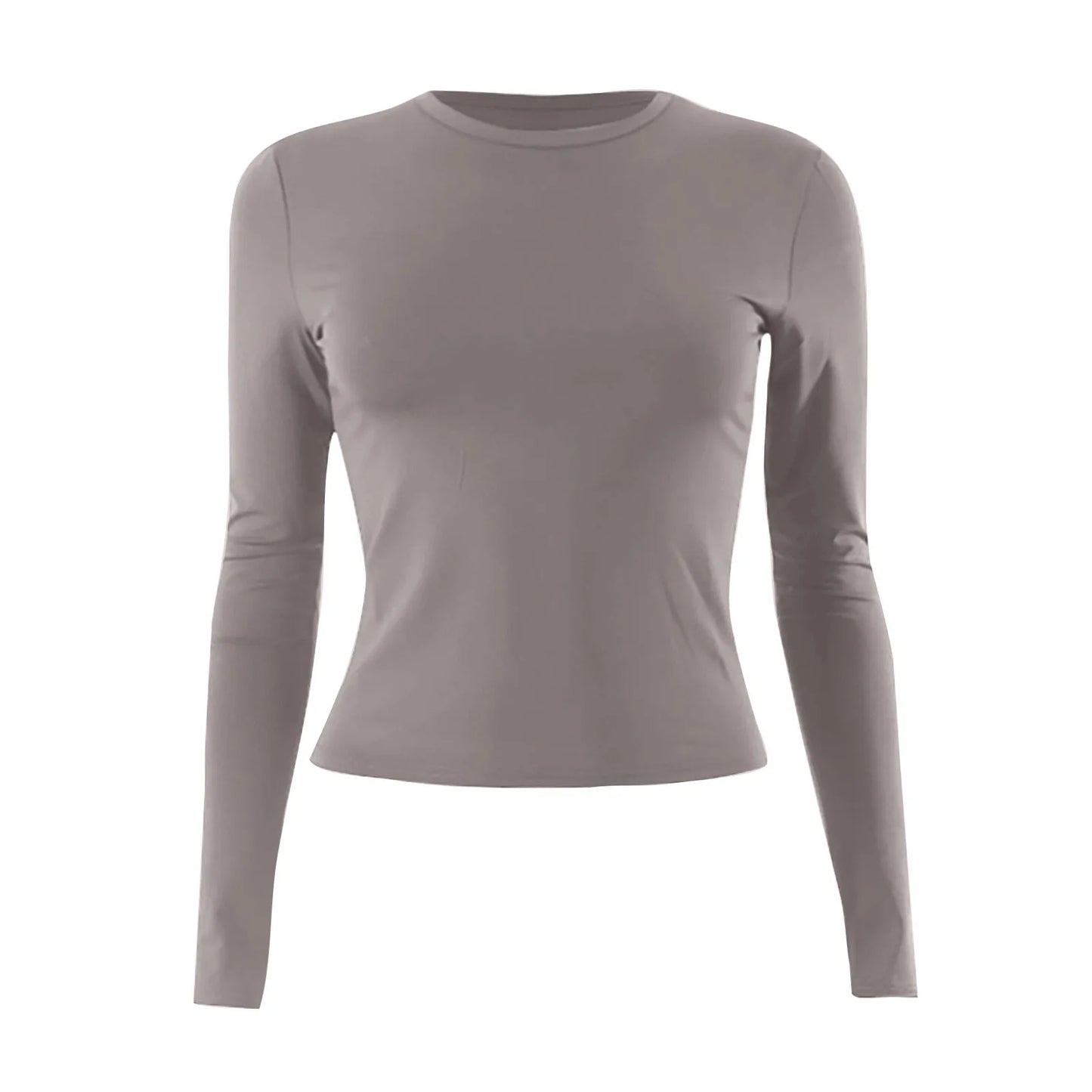 Women’s Cotton O-Neck Long Sleeve Cropped Top