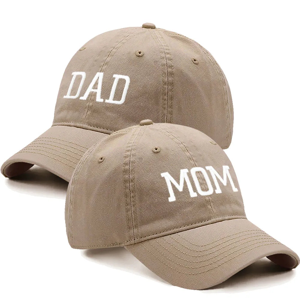 DAD MOM Embroidery Pure Cotton Men's Baseball Cap For Man  Womne's Fashion Sport Golf Caps Sun Hat Dropshipping