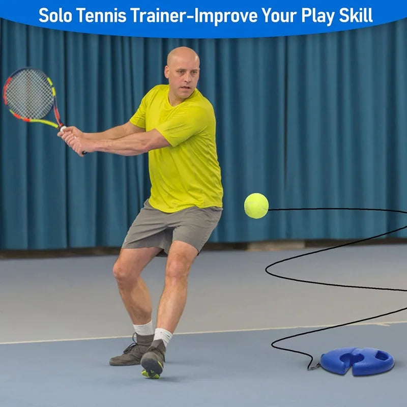 Improve Your Tennis Skills Anywhere With Rebound Balls And Elastic Rope Base - Perfect For Indoor And Outdoor Training