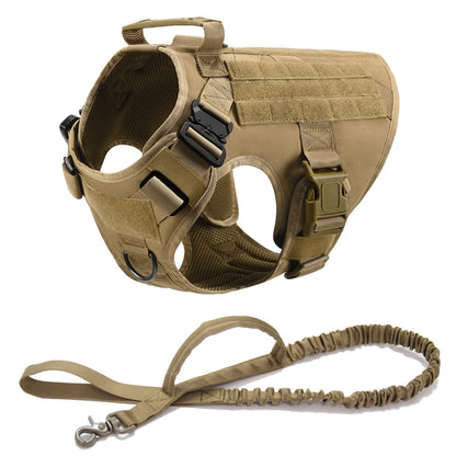Tactical Military Nylon Dog Harness And Leash Set For All Breeds
