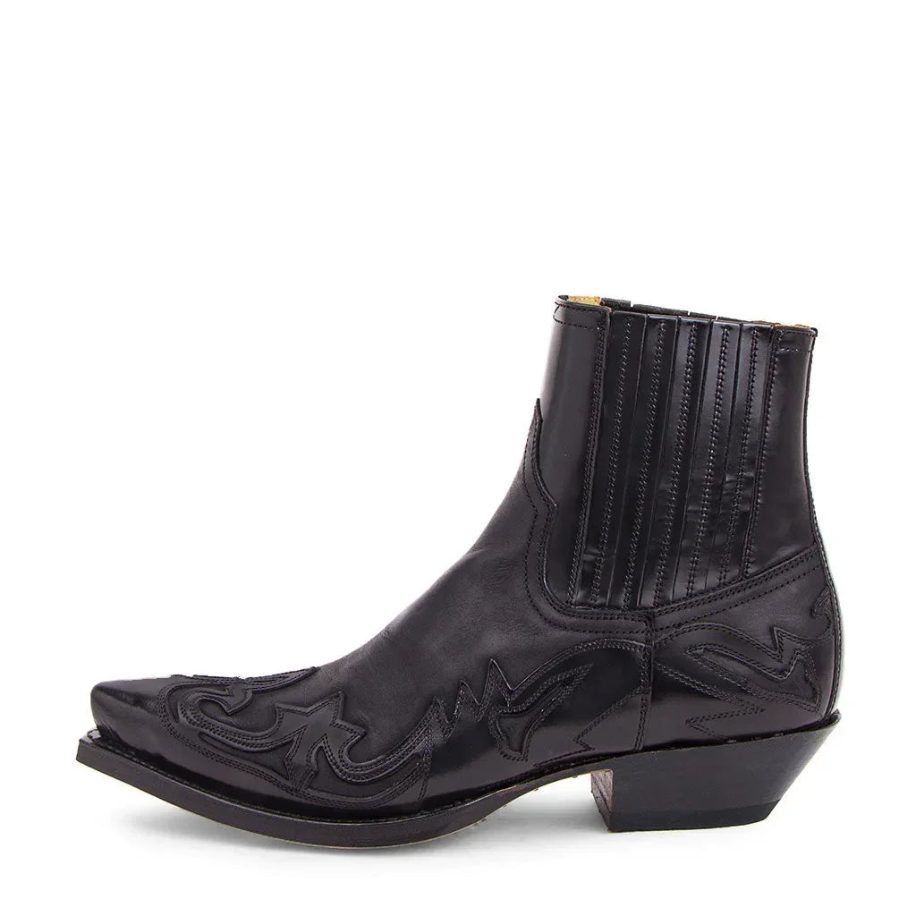 Western Embroidered Leather Ankle Boots Unisex EU 35-48