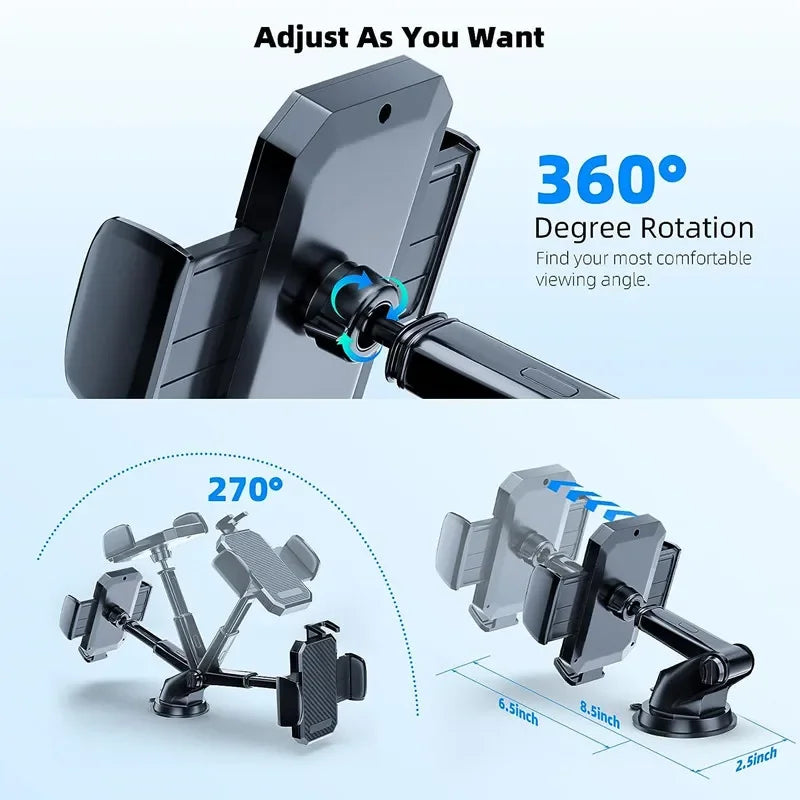 Car Phone Holder 360° Windshield Mobile Cell Support Smartphone Universal Mount Stand For iPhone 12 11 7 8 Samsung Huawei
