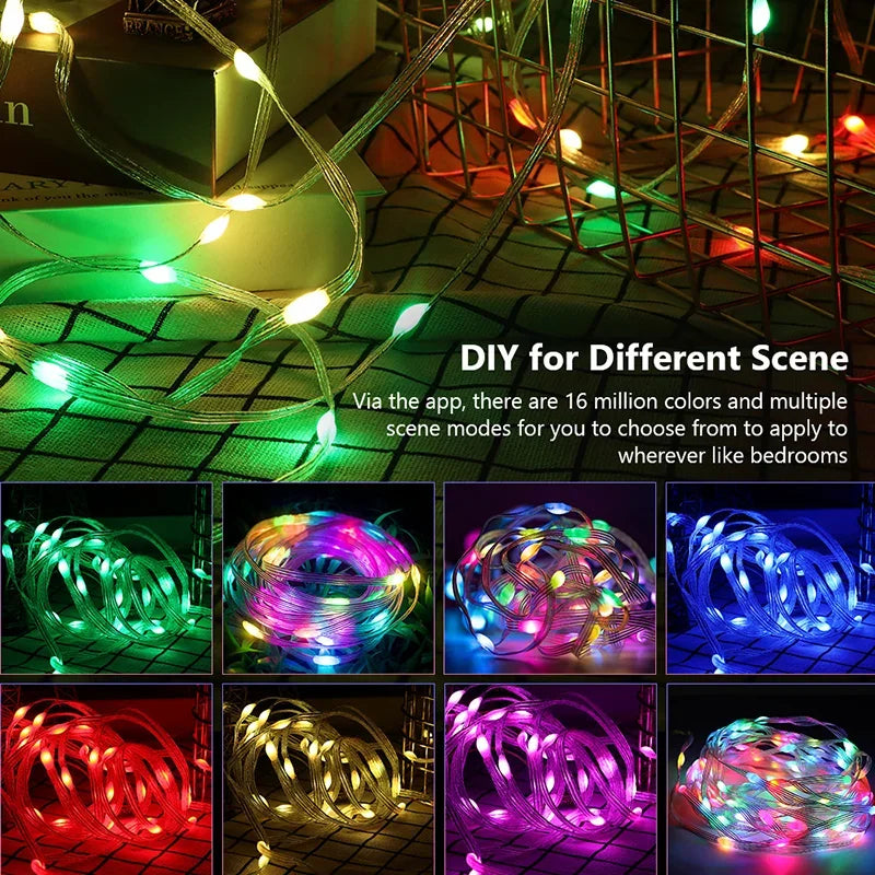 Waterproof RGB Smart String Lights for Curtain & Party Decor