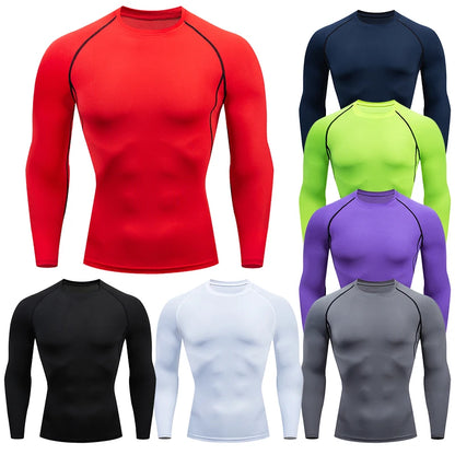 Men's Compression Long Sleeve Running T-Shirt Polyester Sizes S and M