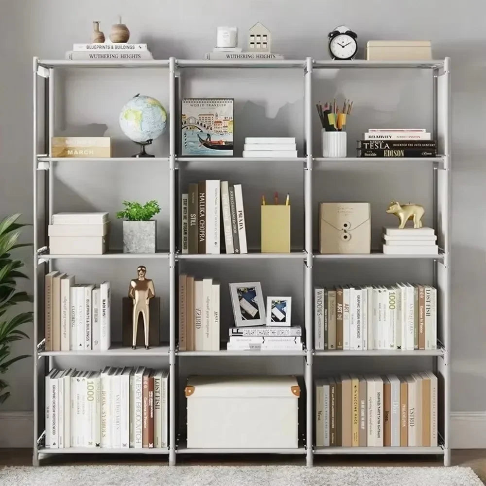 Multi-Layer Bookcase Square Storage Shelf Easy Assembly Bookcase Living Room and Study Bedroom Storage Shelf Simple Bookshelf