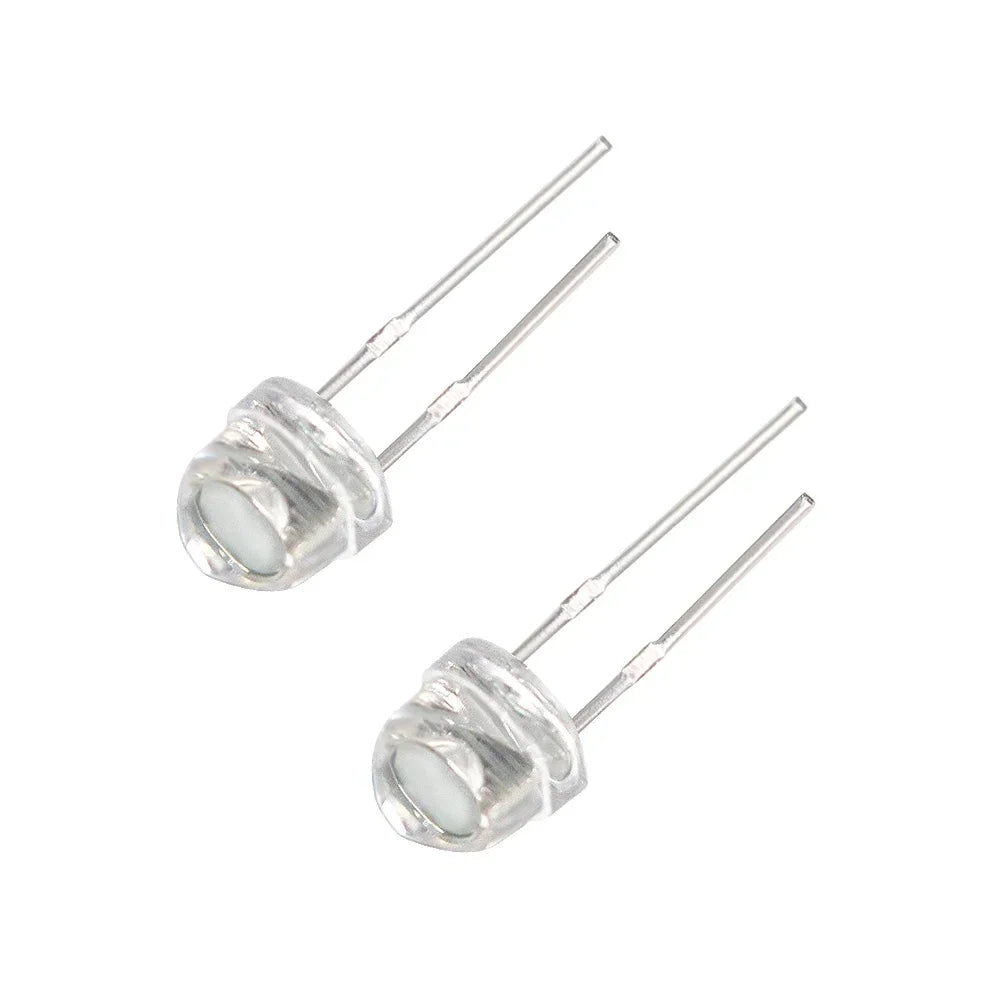 100pcs LED Diode F5 Super Bright Straw Hat LED 5mm Light Emitting Diodes Blue Green Red Yellow White, for DIY Electronic