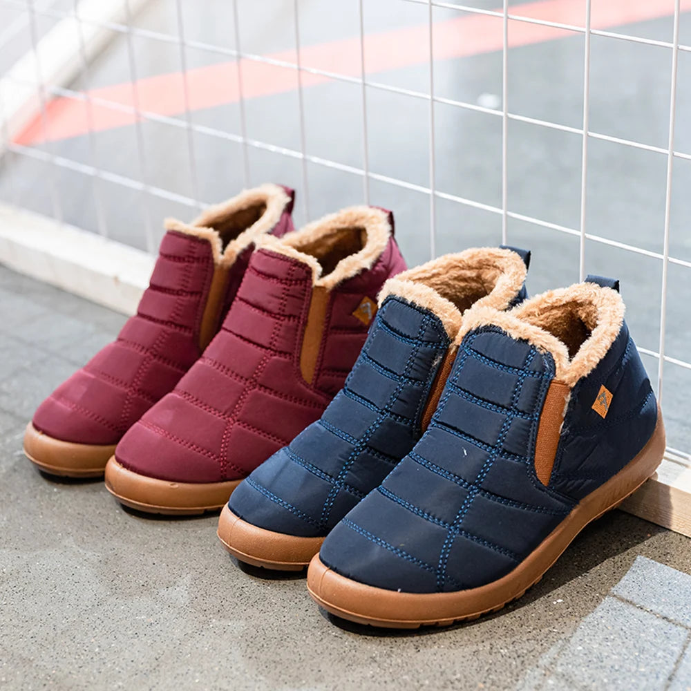 Winter Women Boots Waterproof Snow Boots Plus Size Couple Shoes Antislip Warm Fur Casual Flat Shoes Ankel Boots