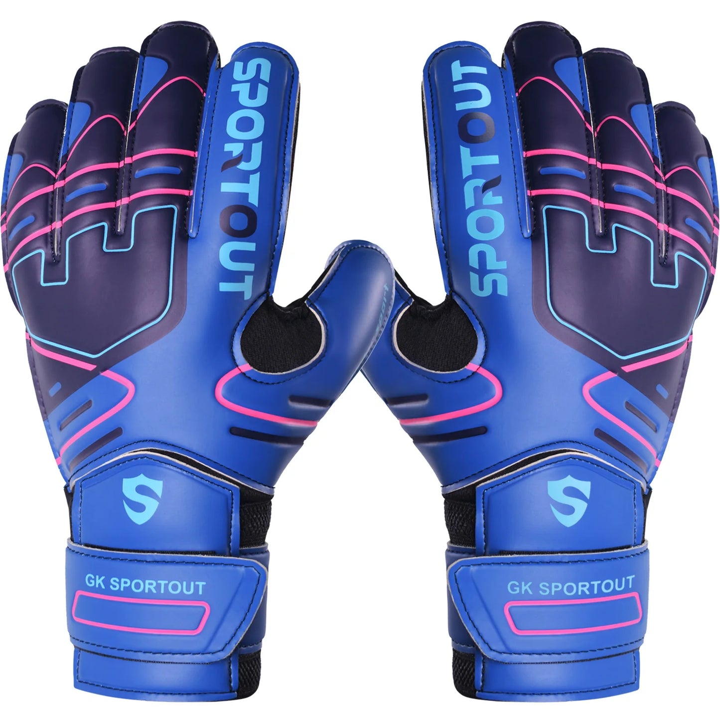 Sportout Youth&Adult Goalie Goalkeeper Gloves,Strong Grip for The Toughest Saves, with Fingerave& 4+3MM Latex