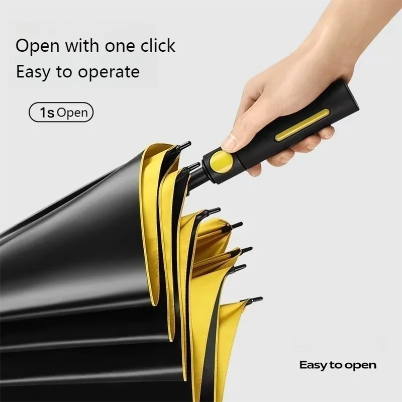 Full Fiber Golf Umbrella Double Layer Extra Large Double MEN'S Business Long Handle Umbrella Car Straight Umbrella