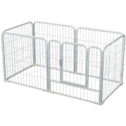 6 Panel Folding Dog Fence Playpen Heavy Duty Stainless Steel