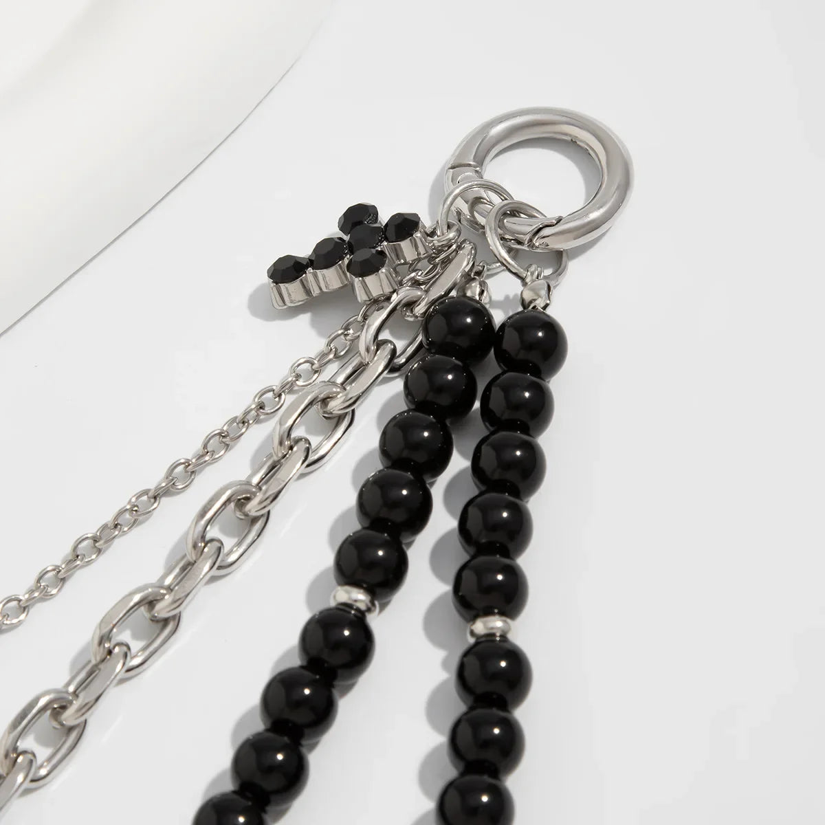 2025 New Pearl Beadeds Chain Keychain Ccb Peach Heart Bead Bag Chain Pendant Jewelry Accessories Daily Wear Keychain Gifts