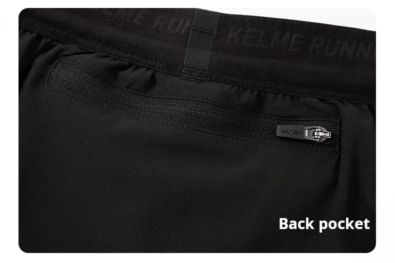 Kelme Men's Running Shorts Moisture Wicking Quick-drying Pants Marathon Training Shorts Outdoor Sports Woven Shorts