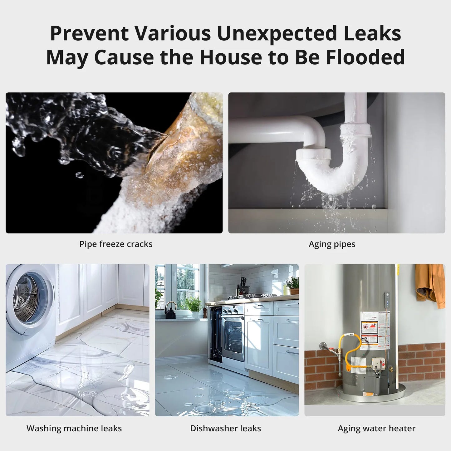 SONOFF SNZB-05P Zigbee 3.0 Water Leak Sensor Leaking and Dripping Detection Real-time Alerts Support Home Assistant Google Alexa