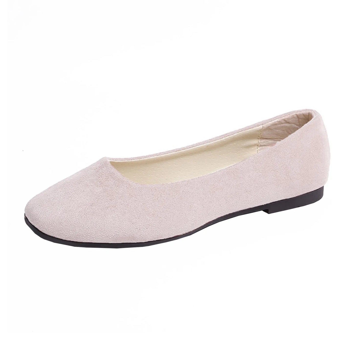 Woman Flats Casual Round Toe Cute Flats Flock Mocasines Ballerina Church Flats Female Suede Elegant Soft Sole Mom Shoes