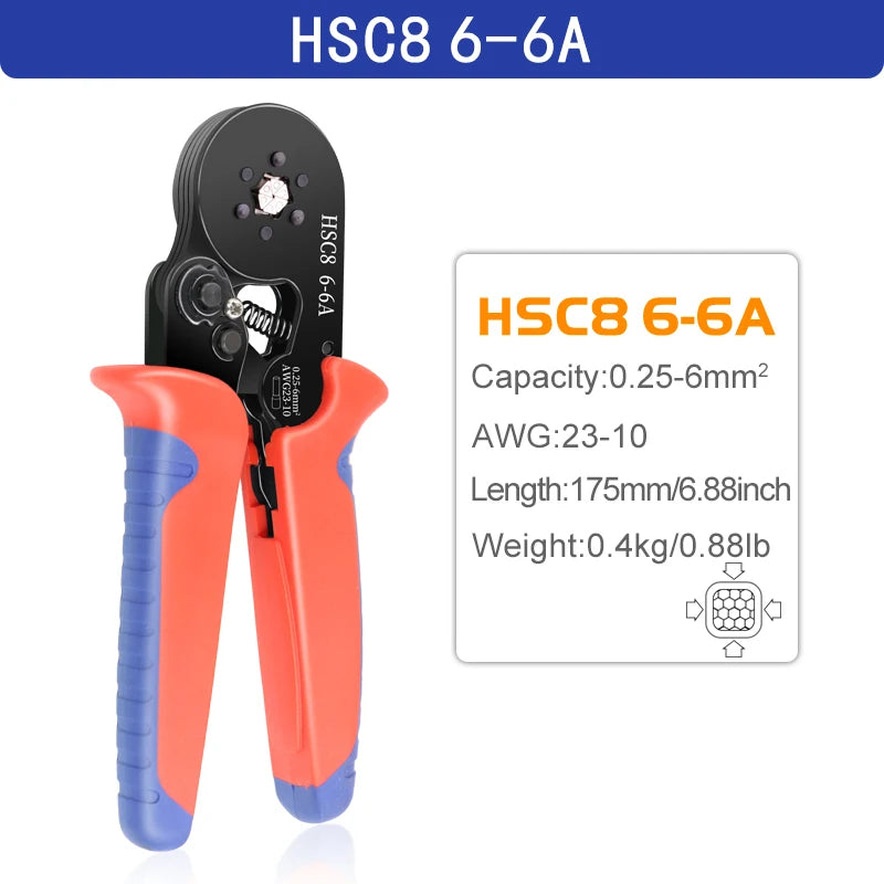 Crimping Pliers Ferrule Sleeves Tubular Terminal Tools HSC8 6-4A/6-6A/16-6E Wire Crimper Household Electrical Sets