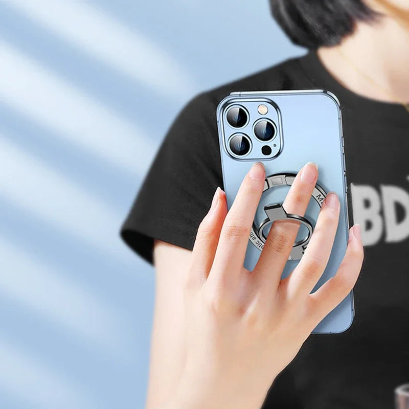 Magnetic Ring Phone Stand series Alloy Desk Buckle Holder Magsafe Foldable Removable Mobile Phone Bracket for iphone 15 14 13 12