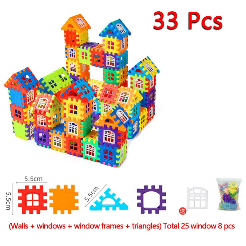 Kids House Building Blocks STEM Educational Toys Creative Construction Play Set for Children Interactive Parent-Child Activity