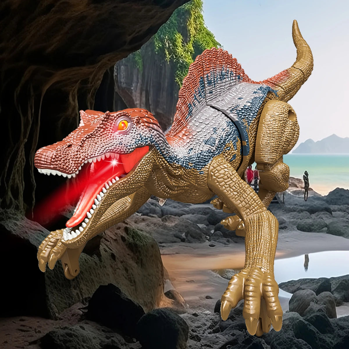 Remote Control Dinosaur Toys, Walking Dino with Light and Sound Velociraptor Tyrannosaurus Rex Spinosaurus Toy Electronic Gifts