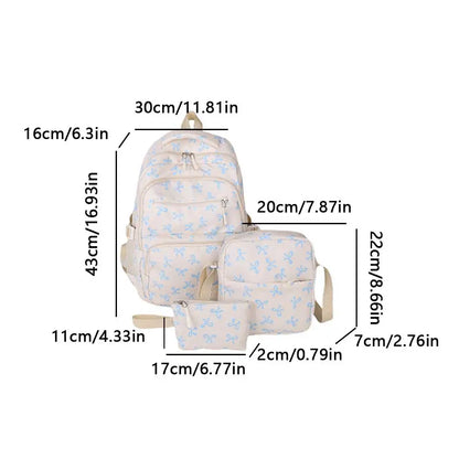 Bow Print School Bag Set – Backpack & Accessories