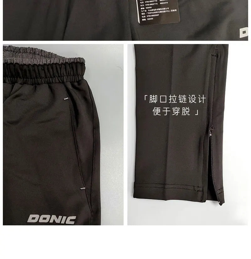 DONIC Table Tennis Clothing Suit Men Women Sports Jersey Workout Running Pants Spring Autumn Ping Pong Clothes Set