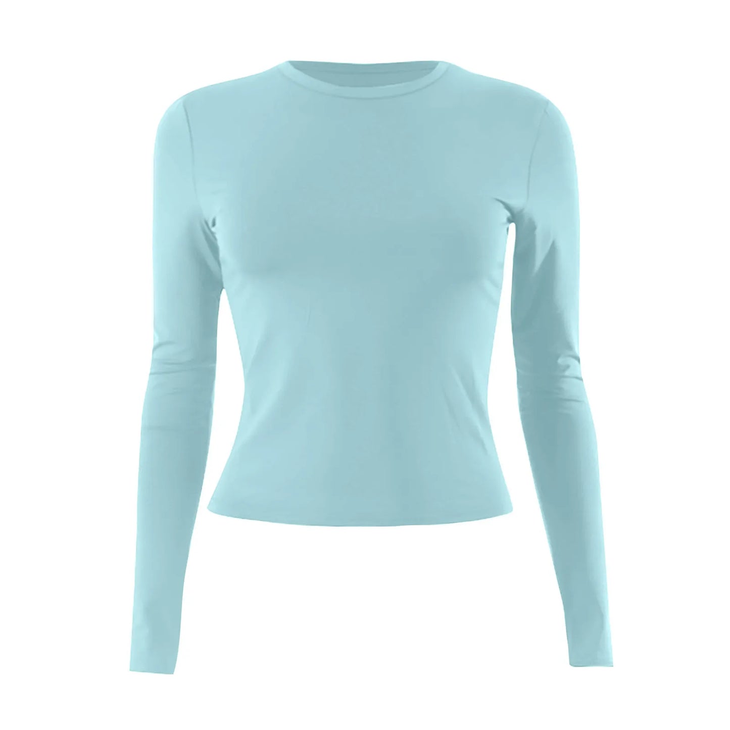 Women’s Cotton O-Neck Long Sleeve Cropped Top