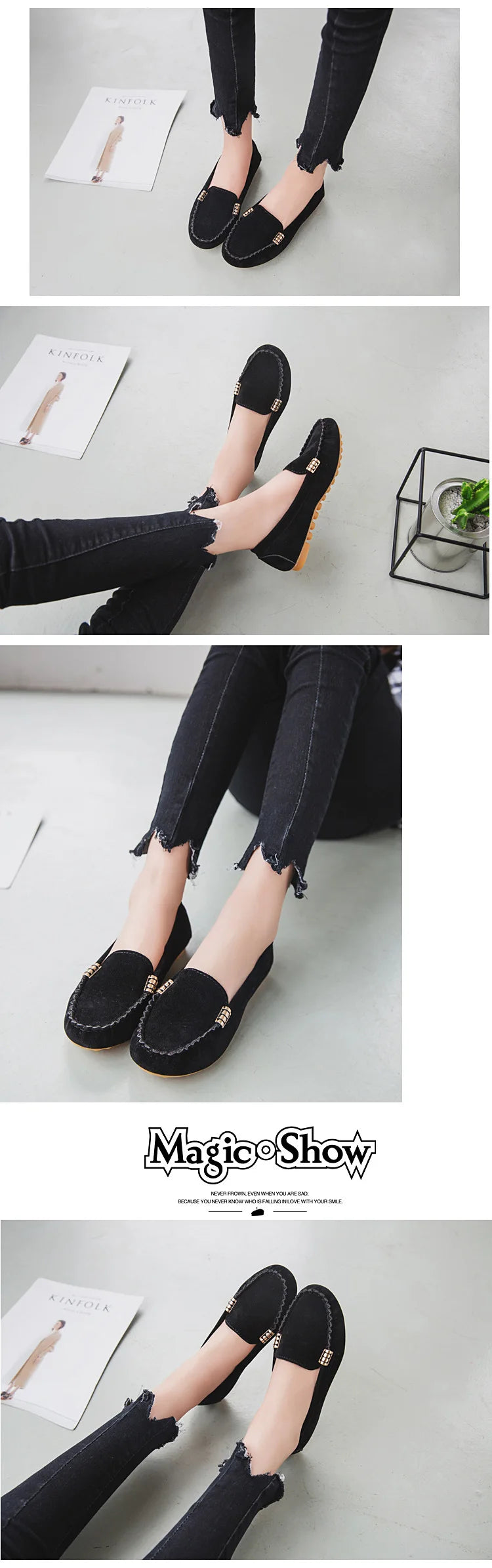 new Women Shoes 2024 Spring Autumn Zapatos Mujer Women Casual Flat Shoes Slips Round Toe Denim Flat Loafer Plus Size Jeans Shoes